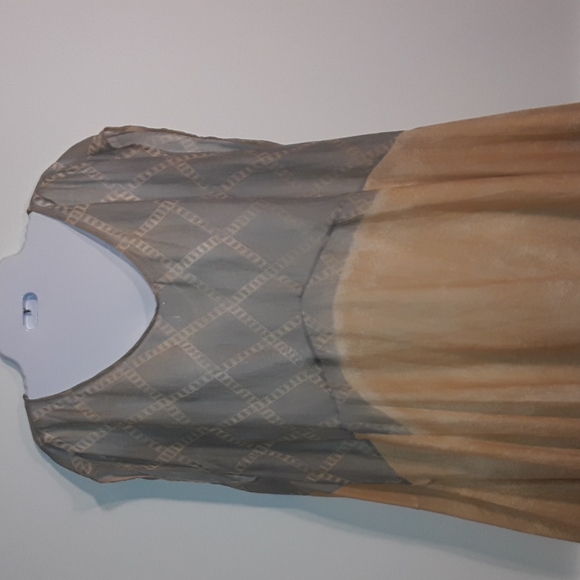Gary graham raime tan/grey sleeveless oversized dress 8 - Picture 3 of 7